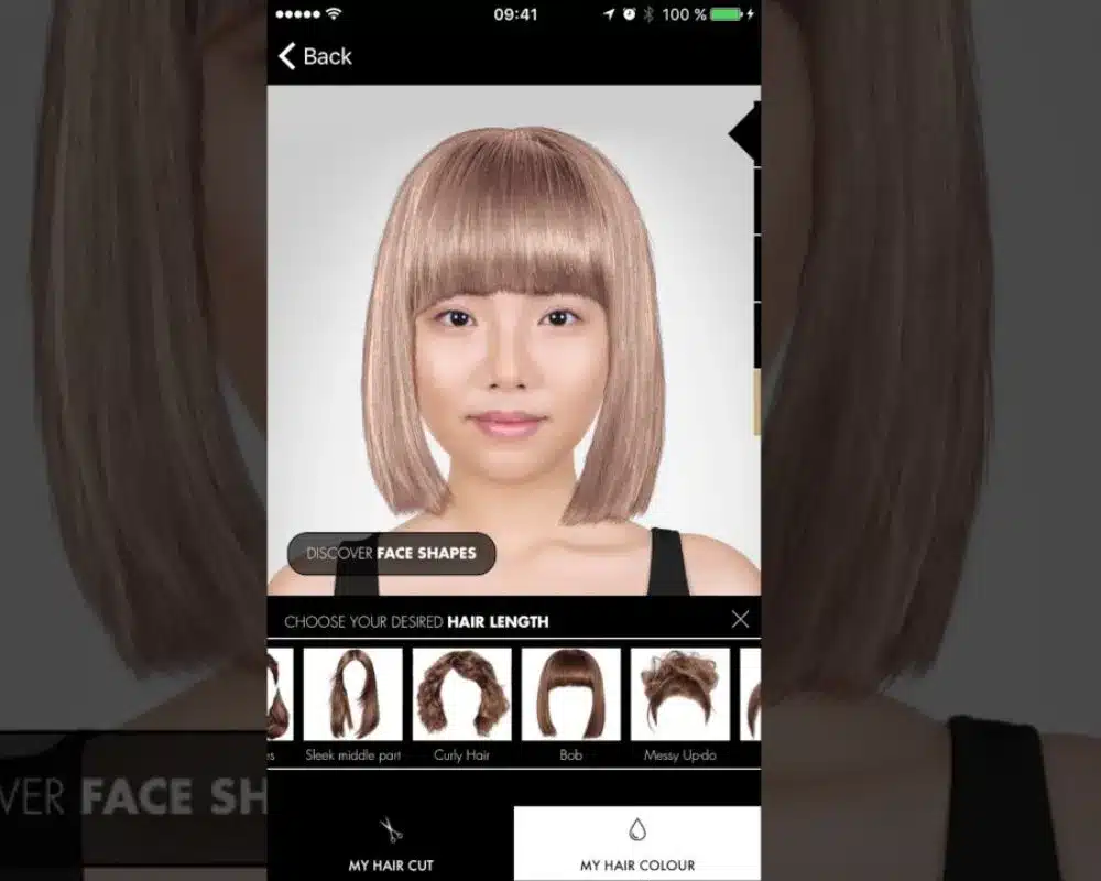 Application pour simuler une coupe de cheveux